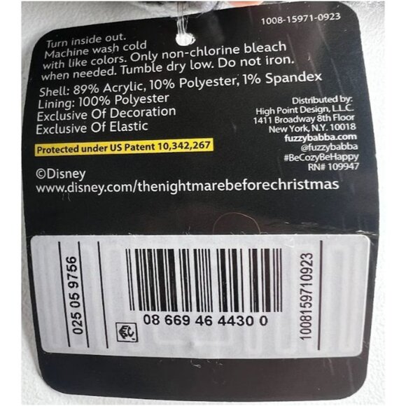 The Nightmare Before Christmas Womens Pull-On Slipper Socks Black/White 4-10 - Picture 9 of 9